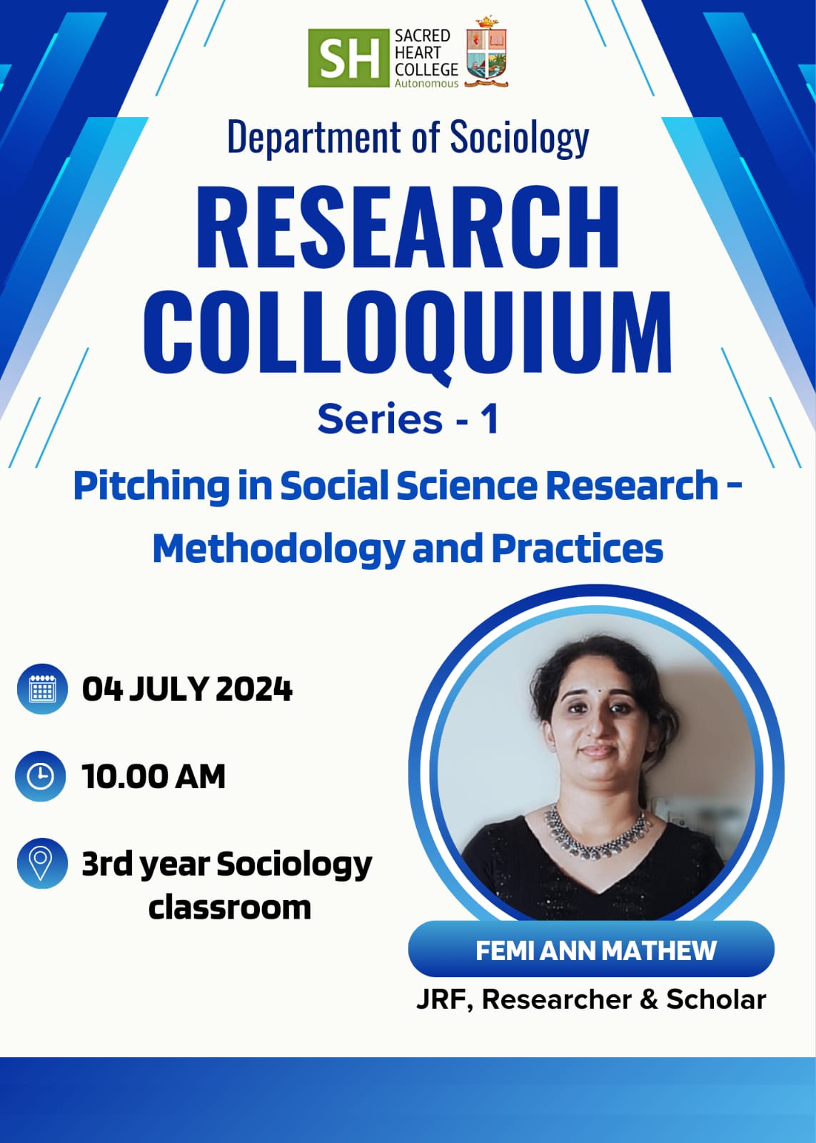 Research Colloquium Series – 1 by Department of Sociology